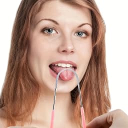 1PC Reusable Stainless Steel Tongue Scraper With Comfort Grip Handle Oral Care Tool, Tongue Cleaner Tongue Scraper