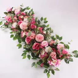 100cm Luxury White Rose Artificial Flower Row Wedding Table Centerpiece Flowers Backdrop Wall Arches Decor Party Stage Floral