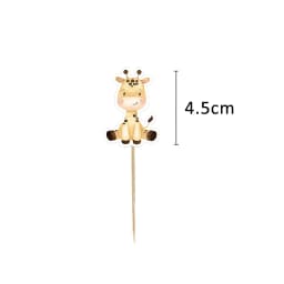 24pcs Carton Wild Animal Cake Toppers Cupcake Topper For Kids Jungle Safari Forest Birthday Party Decoration DIY Cupcake Supply