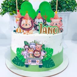 24pcs Carton Wild Animal Cake Toppers Cupcake Topper For Kids Jungle Safari Forest Birthday Party Decoration DIY Cupcake Supply