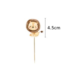 24pcs Carton Wild Animal Cake Toppers Cupcake Topper For Kids Jungle Safari Forest Birthday Party Decoration DIY Cupcake Supply