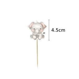 24pcs Carton Wild Animal Cake Toppers Cupcake Topper For Kids Jungle Safari Forest Birthday Party Decoration DIY Cupcake Supply
