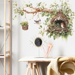 Large Size Wall Stickers for Living Room Bedroom Decoration Chinese Style Tree Branches Bird Wall Decals Self Adhesive Wallpaper