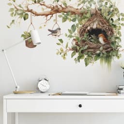Large Size Wall Stickers for Living Room Bedroom Decoration Chinese Style Tree Branches Bird Wall Decals Self Adhesive Wallpaper