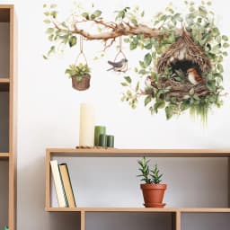 Large Size Wall Stickers for Living Room Bedroom Decoration Chinese Style Tree Branches Bird Wall Decals Self Adhesive Wallpaper