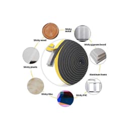 1 Roll 1-10mm Thick Strong Adhesion EVA Black Sponge Foam Rubber Tape Anti-Collision Seal Strip Width 5-40mm Sound Insulation St