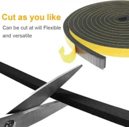 1 Roll 1-10mm Thick Strong Adhesion EVA Black Sponge Foam Rubber Tape Anti-Collision Seal Strip Width 5-40mm Sound Insulation St
