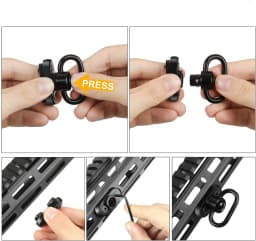 1.25” QD Sling Swivel Mount Heavy Duty Quick Detach Push Button Swivels for Two Point Sling 360°Rotatable Easy to Mount QD Sling