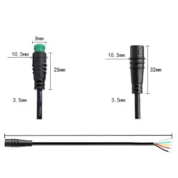 M8 2 3 4 5 6 8 Pin 1M E-bike Speed Sensor Male to Female M/F Extension Connector Cable Electric Bicycle Waterproof Ebike Wire