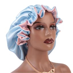 1pc Double Layer Laced edge satin bonnets matching colors sleep bonnet cap