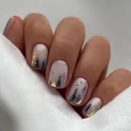 24pcs Short Square French Pink Cartoon Snail False Nails Full Cover Detachable Nail Tips Press on Nails