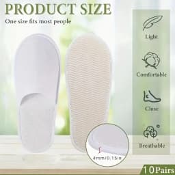 20/50Pcs Luxury Hotel and Spa Slippers - Non-Slip, Comfortable, Disposable Travel Slippers, Individually Packaged. White Fabric Slippers for Men and Women, Perfect for Home, Travel, and Relaxation, Casual Wear | Unisex Slippers | Soft Texture