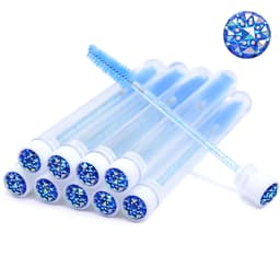 10Pcs Sparkling Reusable Eyelash Brushes Mascara Wand In Tubes Eye Lash Brushes Eyebrow Spoolie Combs With Container Case