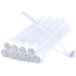 10Pcs Sparkling Reusable Eyelash Brushes Mascara Wand In Tubes Eye Lash Brushes Eyebrow Spoolie Combs With Container Case