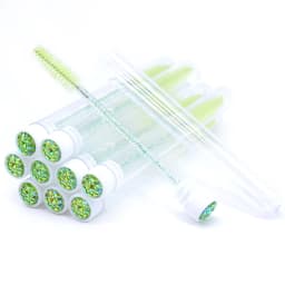 10Pcs Sparkling Reusable Eyelash Brushes Mascara Wand In Tubes Eye Lash Brushes Eyebrow Spoolie Combs With Container Case