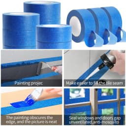 3 Roll/Set Paint Tape Multi-Surface Masking Easy Removal Paint Tape Security Wall Painting Crafts Art Construction Home 20m/Roll