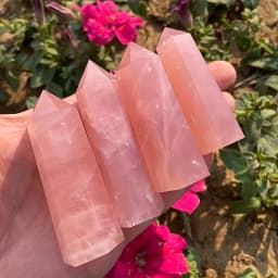 Rose Quartz Natural Healing Crystal Tower, Pink Crystal Pillar, 6 Sided Single Point Energy Crystal Stone, Point Healing C563