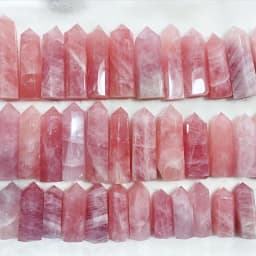 Rose Quartz Natural Healing Crystal Tower, Pink Crystal Pillar, 6 Sided Single Point Energy Crystal Stone, Point Healing C563