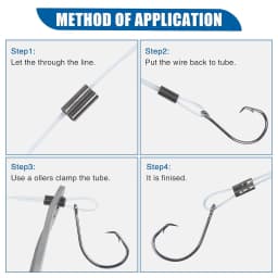 PRO BEROS 50Pcs Copper Double Barrel Crimp Sleeves Fishing Line Tube Connectors Crimping Loop for Leader Rigging Ferrule 0.8-2.0