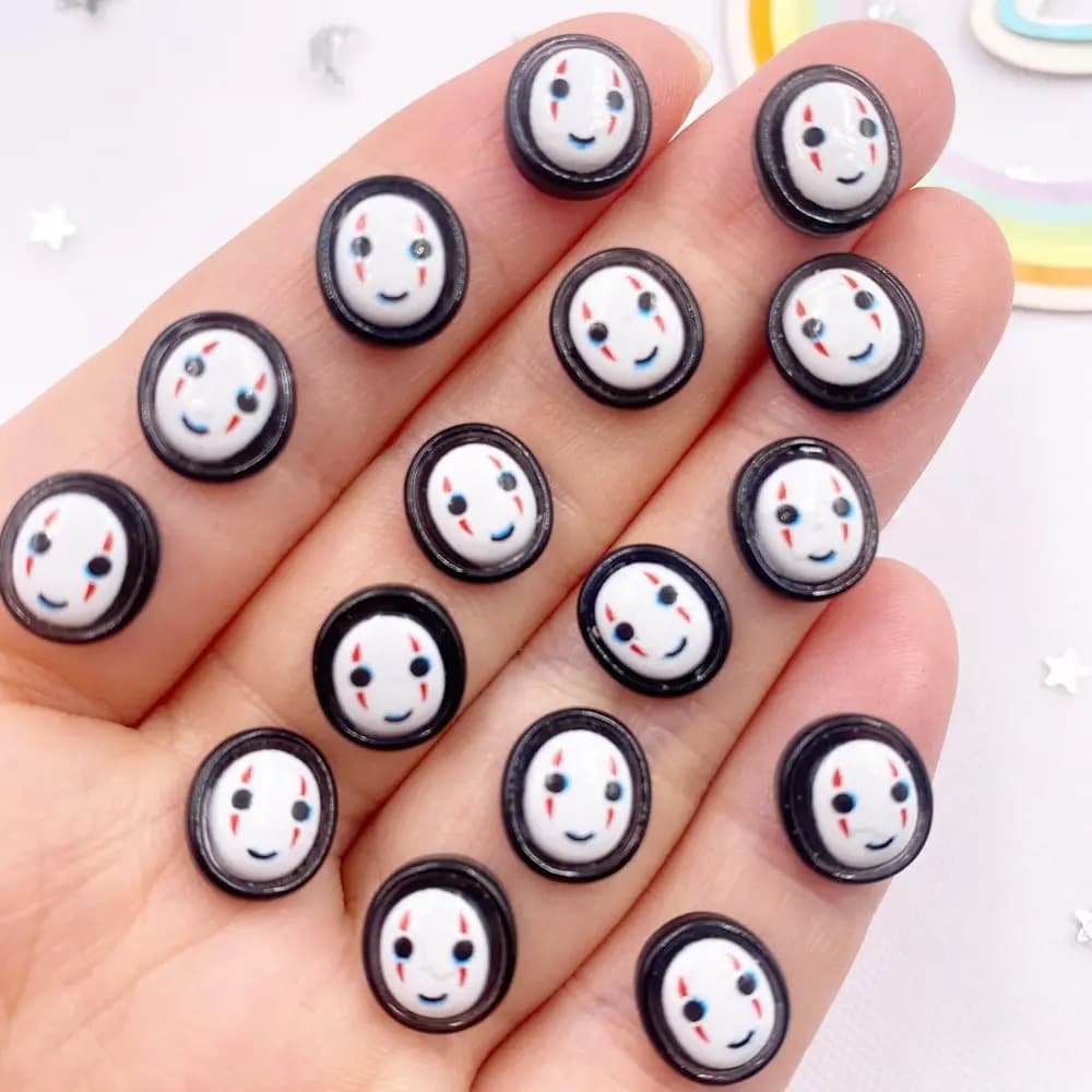 50pcs Resin Mini Colorful Ghost Faceless Man Flatback Stone Figurines Nail Art Scrapbook DIY Accessories Crafts Supplies SL808