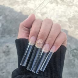 500pcs XXL Nail Tips No C Curve Straight Square Long Coffin Half Cover Fake Nails Acrylic Manicure Salon Supply