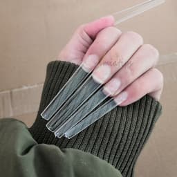 500pcs XXL Nail Tips No C Curve Straight Square Long Coffin Half Cover Fake Nails Acrylic Manicure Salon Supply