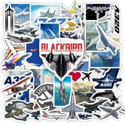 Airplane Collection Stickers Fighter Aircraft Airliner Cool DIY Gift Decal for Phone Laptop Bottles Scrapbook Waterproof Sticker