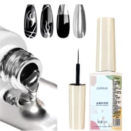 5/8/10/12ml 5D Metallic Painting Nail Gel Silver/Gold Liner Polish Mirror Chrome Effect Gel Nail Polish Soak Off UV/LED Drawing^