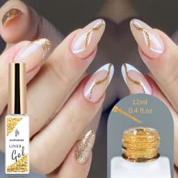 5/8/10/12ml 5D Metallic Painting Nail Gel Silver/Gold Liner Polish Mirror Chrome Effect Gel Nail Polish Soak Off UV/LED Drawing^