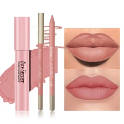 Matte Lipliner&Lipstick Set,Waterproof, Long Lasting Lip Makeup, Soft Matte Color Rendering,Women's Makeup Cosmetics