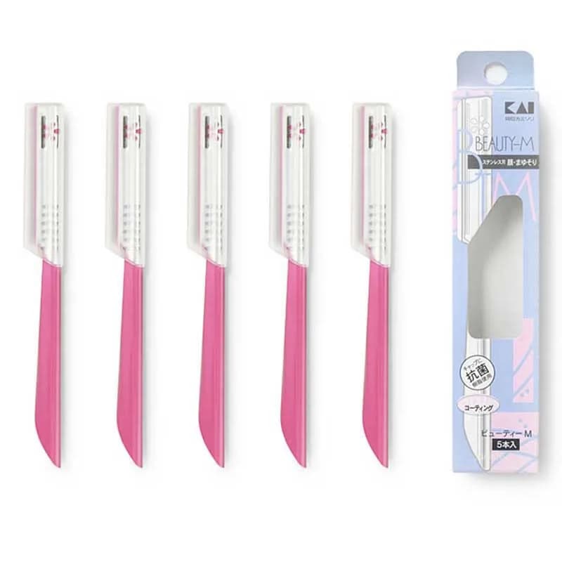 5pcs Pink Steel Eyebrow Epilator Sets for Women Makeup Eyebrows Hair Removal Styling Tool Blade Facial Sourcil Razor Trimmer