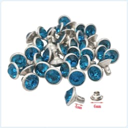 Crystals Glass Rhinestone Rivets Diamond Studs Rapid Rivets for Leather Craft DIY 100Sets 6/8mm