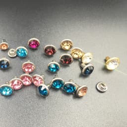 Crystals Glass Rhinestone Rivets Diamond Studs Rapid Rivets for Leather Craft DIY 100Sets 6/8mm