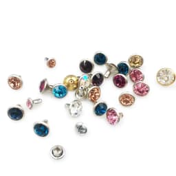 Crystals Glass Rhinestone Rivets Diamond Studs Rapid Rivets for Leather Craft DIY 100Sets 6/8mm