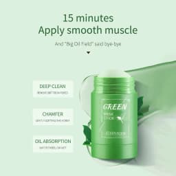Face Clean Mask Green Tea Cleansing Stick Mask Shrink Pores Deep Blackhead Remover Facial Cleansing Moisturizing Mask 40g