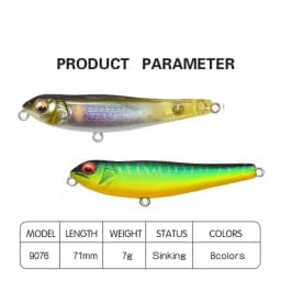 71mm 7g Reals Pencil Topwater Fishing Lures Surface Floating Stickbait Wobblers Walking Baits Leurre de Artificial Hard Bait