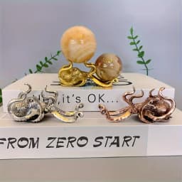 Octopus Shaped Ball Stand Base, 93MM Alloy Jewelry Storage Rack, Beautiful Ornament Crystal Sphere Holder For Home Room Office