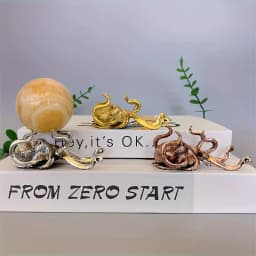Octopus Shaped Ball Stand Base, 93MM Alloy Jewelry Storage Rack, Beautiful Ornament Crystal Sphere Holder For Home Room Office