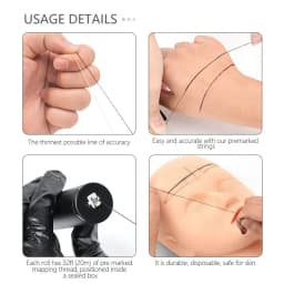 20M Elastic String Permanent Makeup Tattoo Supplies For Eyebrows Microblading Pre-Inked Mapping Tool Making Eyebrow String Line