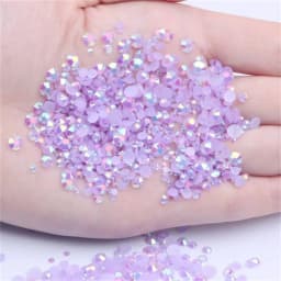 2mm~6mm 1000 Resin Jelly Drill Non Thermal Repair Ab Flat Back Plastic Crystal Nail Diy Glitter Stone