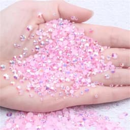 2mm~6mm 1000 Resin Jelly Drill Non Thermal Repair Ab Flat Back Plastic Crystal Nail Diy Glitter Stone