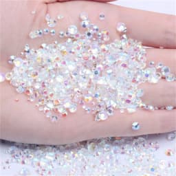 2mm~6mm 1000 Resin Jelly Drill Non Thermal Repair Ab Flat Back Plastic Crystal Nail Diy Glitter Stone