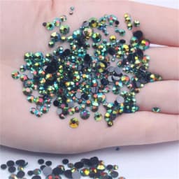 2mm~6mm 1000 Resin Jelly Drill Non Thermal Repair Ab Flat Back Plastic Crystal Nail Diy Glitter Stone