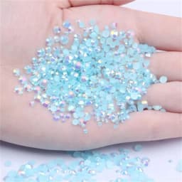 2mm~6mm 1000 Resin Jelly Drill Non Thermal Repair Ab Flat Back Plastic Crystal Nail Diy Glitter Stone