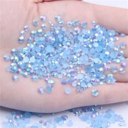 2mm~6mm 1000 Resin Jelly Drill Non Thermal Repair Ab Flat Back Plastic Crystal Nail Diy Glitter Stone