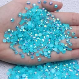 2mm~6mm 1000 Resin Jelly Drill Non Thermal Repair Ab Flat Back Plastic Crystal Nail Diy Glitter Stone