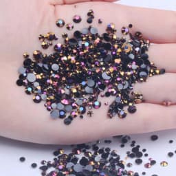 2mm~6mm 1000 Resin Jelly Drill Non Thermal Repair Ab Flat Back Plastic Crystal Nail Diy Glitter Stone