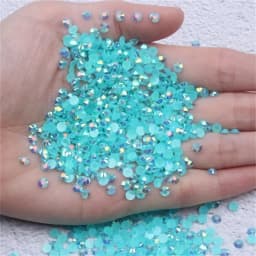 2mm~6mm 1000 Resin Jelly Drill Non Thermal Repair Ab Flat Back Plastic Crystal Nail Diy Glitter Stone