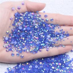 2mm~6mm 1000 Resin Jelly Drill Non Thermal Repair Ab Flat Back Plastic Crystal Nail Diy Glitter Stone