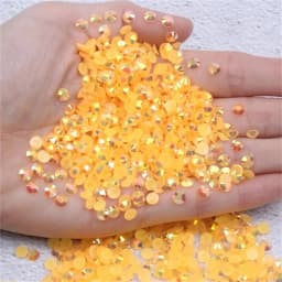 2mm~6mm 1000 Resin Jelly Drill Non Thermal Repair Ab Flat Back Plastic Crystal Nail Diy Glitter Stone